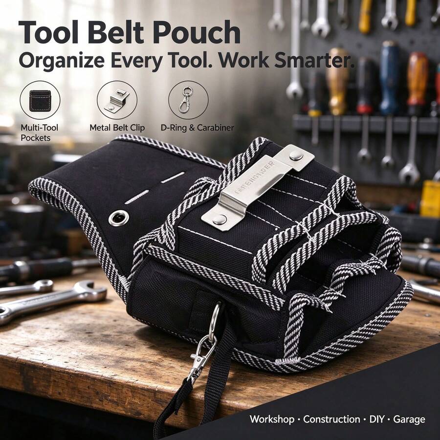 Waist Hanging Tool Kit Oxford Cloth Wear-Resistant Scratch-Resistant Multi-Grid Layered Multi-Functional Strong And Durable Portable Storage Waist Bag Maintenance And Installation Tools Storage Daily Maintenance Household Appliances Maintenance - Multicolor - View 1