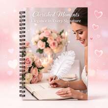 1pc A5 Spiral Notebook 100 Pages, Precious Moments Wedding Diary, Lined Writing Notebook, 14.5*21cm Hardcover Journal Planner, Suitable For Wedding Guest Book, Bridal Shower, Commemorative Collection, Office And Daily Recording - Wedding Planner - View 1