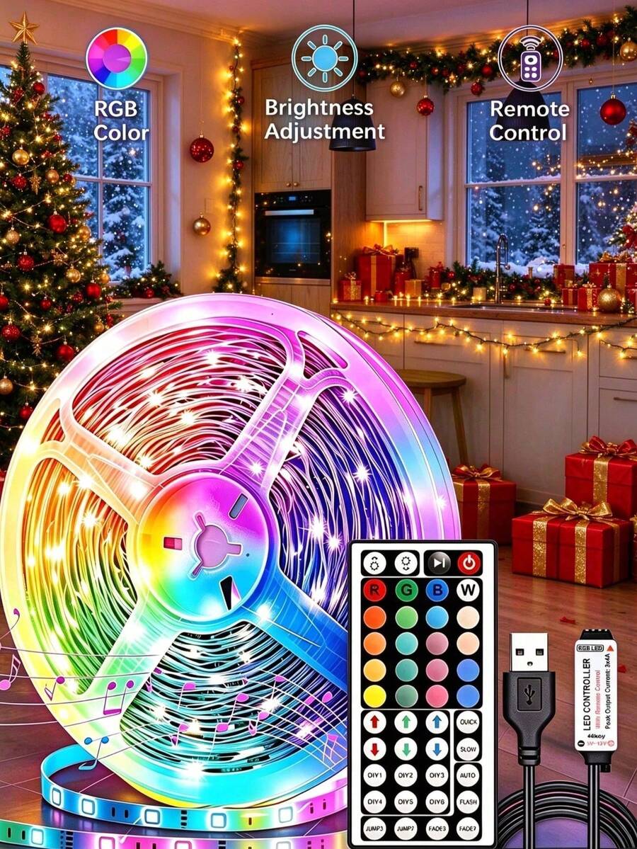 1pc Bare PCB LED Light Strip, Multi-Color Adjustable Control, Suitable For Home Furniture Decoration, Gaming Room, Kitchen, TV Backlight, Bedroom, Holiday Party Lighting Atmosphere - 5050 - View 1