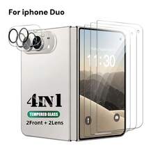 2+2pcs Set Compatible With Apple Fold Duo / Fold Duo Phone High Definition Tempered Glass Screen Protector Set + Rear Camera Lens Protector Film, Anti-Scratch, Easy Installation - Clear - View 10