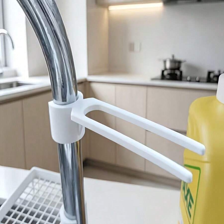 1pc Faucet Cloth Storage Rack, No-Drill Towel Clip, Wall-Mounted Cloth Holder, Kitchen Storage Clip, Kitchen Essential, Space-Saving And Tidy - Multicolor - View 1