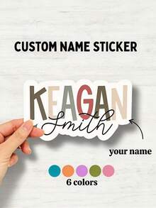 Custom Names Sticker -Full Name Labels, Personalized Name Sticker, Decals For Laptops, Back To School Gift, Phone Decal, Perfect For Couples, Multi-Use, Christmas Gift Stickers, Small Treat Packaging Bags Stickers - Multicolor - View 1