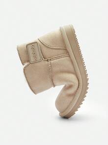 Balabala Children's Unisex Snow Boots, Fleece Lining, Thick Anti-Slip, Short Winter Boots, Boys And Girls - Camel - View 2