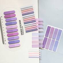3 Styles Combination 1 Set Ultra-Thin Index Tab Labels Total 660 Pieces PET Semi-Transparent Purple Series Sticky Notes Student Textbook Record Tabs Reading Notebook Message Stickers School Supplies Back To School Season - one-size - View 5