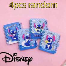 4pcs Cartoon Stitch A7 Notebook Set, Fun Key Lock Spiral Notebook, Suitable For School And Office Supplies, Back To School Gift, Disney Merchandise, Must-Have For Star Baby Fans - Stitch Bookmark - View 1