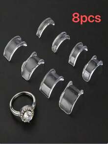 1 buah Alat Pengatur Ukuran Cincin Transparan, Alat Pengatur Ukuran Cincin Tak Terlihat, Stiker Tak Terlihat untuk Mengurangi Ukuran Cincin Longgar Wanita, Set Alat Jahit Perhiasan DIY Transparan, Set Pengatur Cincin Longgar - Sempurna untuk Cincin Pernikahan dan Perhiasan, Pas dan Nyaman - A - View 14