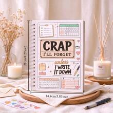 1pc I Will Forget If I Don't Write It Down Notebook, Funny Quotes Planner, To-Do List Task Tracker, Daily Task Goal Planning Book, Suitable For Writing Down To-Do Lists, Tasks, Reminders, Goals And Inspiration Ideas Before You Forget. - A5 - View 6