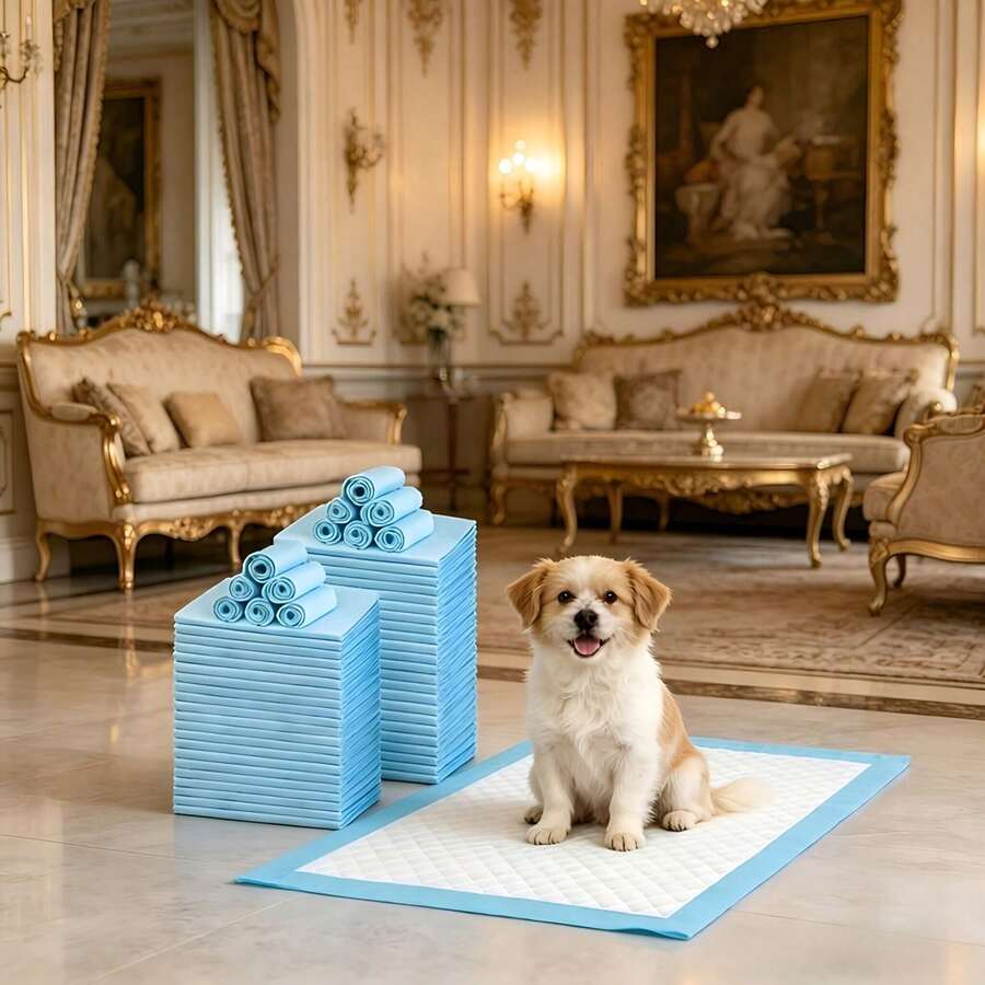 100pcs 33*45cm Super Absorbent Dog Pee Pads, Leak-Proof Disposable Puppy Training Pads With Odor Control, Quick-Dry Pet Urine Pads For Dogs, Cats And Rabbits, Essential Indoor Pet Cleaning Supplies