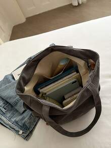 Large Capacity Tote Bag For Women, New Fashion Versatile Commuter Shoulder Bag - Grey - View 4