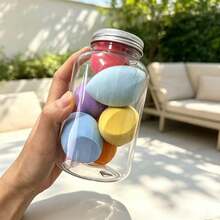7pcs Makeup Sponge Set In Bucket, Dual-Use Wet & Dry, Water Drop Shape, Angled Edge, Mini Makeup Sponge Combination - Multicolor - View 4