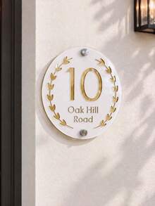 1pc Personalized Custom Double Layer Acrylic Cut Door Number Sign, Laser Cut Double Layer, Housewarming Gift, Daily Use, Door Number Indicator - Multicolor - View 3