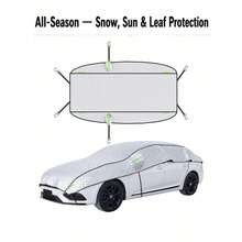 1set Thickened Car Windshield Snow Cover, Full Upper‑Body Coverage, All‑Weather Windproof Frost Protection, Save Morning Scraping Time, Dedicated Storage Bag Included, Black & Silver, For Large SUVs, Car Accessories, Windshield Sun Shade, - CT-xD971 - View 7