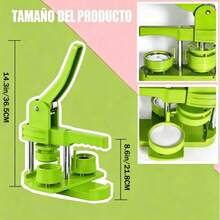 25mm Button Maker Machine, Pin Maker Machine 100pcs Button+Paper - 25mm Blue - View 2