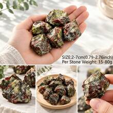 Dragon Blood Raw Stone Suitable For Fish Tank, Aquarium, Vase Filler, Jewelry Making, DIY Crafts, Holiday Birthday Gift - Green and Red - View 2