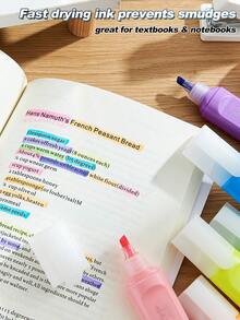 12/6PCS Bright Translucent Fluorescent Highlighter Pens Set Smooth Quick Dry No-Bleed Ink For School Students Notes Study Journaling Marking Books - Multicolor - View 3
