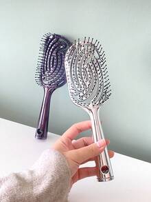 1pc/2pcs Hollow Hairbrush, Anti-Static And Detangling, Fluffy Style, Suitable For Both Men And Women, Wet And Dry Use, Scalp Massage, Hair Comb, Portable, Easy To Clean, Suitable For Daily Use And As A Holiday Gift - Multicolor - View 2