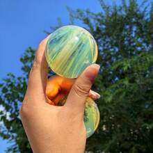 1pc Yellow Smelting Crystal Quartz Sphere, Perfect For Home And Office Decor, Unique Holiday Gift For Easter, Valentine's Day, Christmas And Thanksgiving, Pastoral Theme, Smooth Glossy Finish - Yellow - View 11