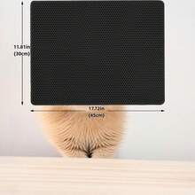 Cat Litter Mat, Upgraded Super Waterproof Back Layer Cat Litter Box Mat, Non-Slip, Durable, Soft Touch Cat Litter Trapping Mat, Black - Black - View 13