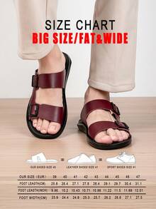 New Summer Vacation Style Men's One-Strap Slide Sandals, Fashion Casual Indoor/Outdoor Dual-Use Comfortable Open-Toe Flat Sandals - Red Brown - View 1