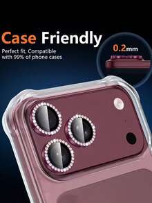 6pcs [Wine Red Lens Protector Ring] Compatible With IPhone 18promax/18pro/18 Series, Ultra Clear Light Transmission Imaging, Restoring True Color Details. High Hardness Material, Resists Daily Sharp Object Contact, Effectively Reduces Scratch Formation, Withstands Impact From Accidental Drops, Reduces Lens Damage. - Burgundy - View 4