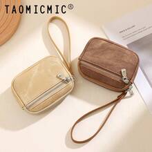 Dompet Clutch Wanita, Dompet Koin Mini PU Portabel, Tas Penyimpanan Kecil dengan Resleting Ganda, Organizer Multi-Kompartemen - MultiWarna - View 5