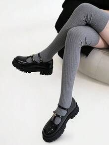 1/2 Pairs Women's Preppy Style Slouch Over-The-Knee Socks, Thick Warm High Tube Socks, Suitable For Daily Wear - Multicolor - View 4