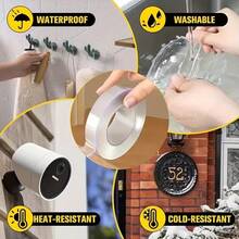 1 cuộn băng keo nano hai mặt siêu dính cường lực, tái sử dụng được, giải pháp dán đa năng, thiết yếu cho trang trí Giáng sinh và làm thủ công, phù hợp cho nhiều bề mặt, băng keo trong suốt cực chắc, có thể rửa sạch, không để lại vết keo, dùng được cho kính, gỗ và các bề mặt khác - Nhiều mẫu - Xem 9