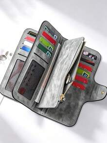 Women's Long Zipper Clutch Wallet With Large Capacity Card Slots, Featuring Exquisite Floral And Butterfly Pattern Design And Stylish Coin Pocket; Perfect Gift For Friends, Family Or Mother For Daily Use, Thanksgiving Or Christmas - Multicolor - View 7
