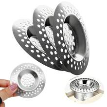 3pcs Stainless Steel Mesh Perforated Sink Strainer Drain Filter Basket Clog-Proof Vegetable Washing Tray - Multicolor - View 9