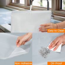 1捲 11.8*39.4英吋廚房置物架墊布，無黏性易裁剪抽屜墊，白色防水防油冰箱墊 - 白色 - 查看 7
