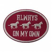 RHUAGYP 1pc Vintage Western Style Galloping Horse Embroidered Patch, "Always On My Own" Independent Attitude Slogan Badge, Suitable For Jacket, Backpack, Hat And Bag DIY Decoration. - Multicolor - View 8