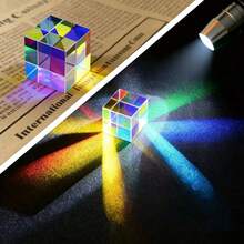 Optical Glass X-Cube Double Refraction RGB Prism Light Physics Experiment Desktop Display Science Collectible Gift Christmas Gifts - Multicolor - View 2