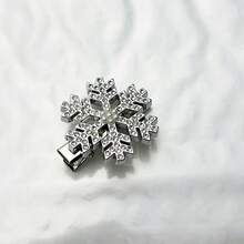 4pcs/1pc Autumn/Winter Snowflake Pearl Hair Clips For Women, Small Alligator Hair Clips, Front Hair Bangs Clips, Hair Accessories, Premium Style, Holiday Party Decoration, Casual Small Gift - White - View 11