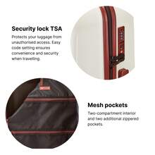 W WINGS Travel Suitcase Set 3 Pcs | Cabin, Medium And Large PP Hard Luggage With TSA Lock And Double Spinner Wheels - Champagne - View 8