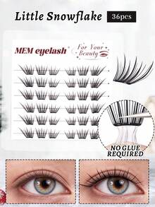 MEM 180 Pieces Of Self-Adhesive False Eyelashes With An Ultra-Thin C-Shape Design. No Glue Needed, Perfect For Everyday Use, Great For DIY Beginners, Stylish And Comfortable, Suitable For Parties, Stage, Christmas, Halloween, And More. - C - View 14