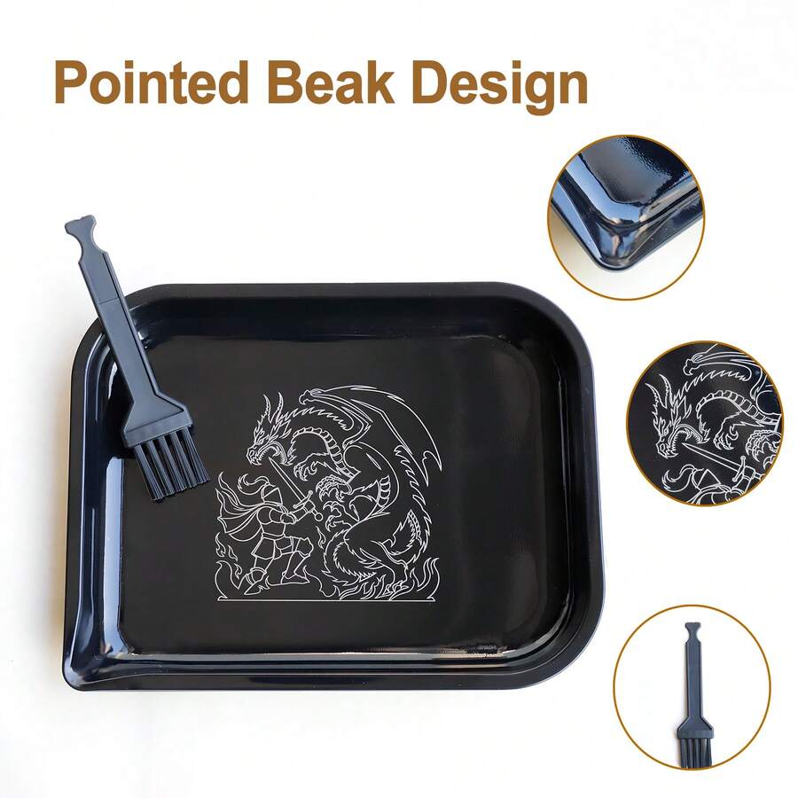 Cabin puff 2pcs Smoking Accessories, Includes 1 Tray, 1 Brush, Multiple Fun Printed Designs, Excellent Rolling Tools, Ideal Holiday Gift
