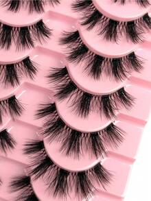 10 Pairs Soft Fluffy False Eyelashes Curly Skin-Friendly Non-Irritating Reusable Suitable For Eyelash Extensions Suitable For Everyday Wear False Eyelashes Strip False Eyelashes - View 3