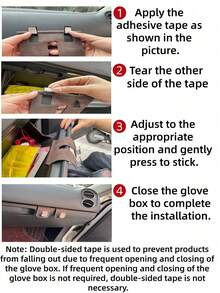 Car Hook, Passenger Glove Box Hook, Front Seat Storage Metal Hook, Passenger Built-In Flip Plush Glove Box PU Leather Hook, Universal Decorative Piece, Hidden Metal Hook, Strong Load-Bearing Capacity, Suitable For Multiple Car Models Automotive Accessories. - Multicolor - View 6