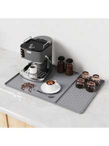 2pcs/Set Silicone Coffee Mat/Drip Mat, 24" X 16" Coffee Bar Mat With Removable Drip Pad, Suitable For Kitchen Countertop, Coffee Bar Accessories, Can Be Placed Under Coffee Maker, Pot, Espresso Machine, With Draining Function - Multicolor - View 9