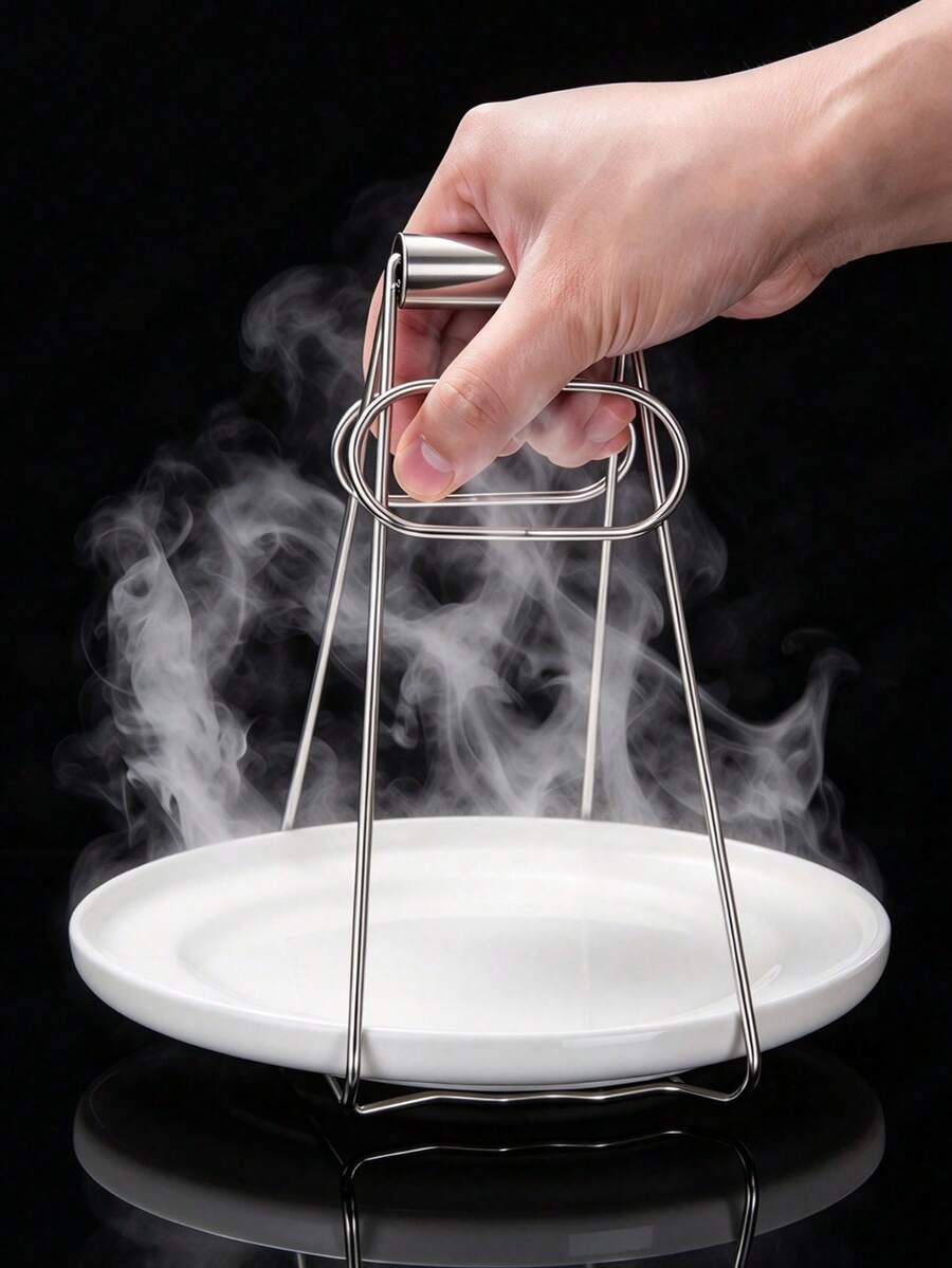 1pc Creative Iron Plate Holder, 3D Bent Craft, Kitchen Anti-Scald Clip, Steamer Pot Clip Multi-Function Plate Lifter, Suitable For Plates, Soup Bowls, Clay Pots, Steaming And Baking Oven Use, Curved Handle Design, Can Grip Round Plates, Kitchen Cooking Tool, Home Meal Prep Plate Lifter, Multi-Function Kitchen Gripping Tool, Convenient Plate Extraction Tool, Kitchen Accessory, Also Can Be Used As Christmas Gift, Christmas Stocking Filler, Gift For Women - Multicolor - View 1
