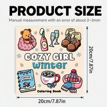 1pc Warm Girl Winter Coloring Book, 24 Pages Single-Sided Design, Thick Lines, Suitable For Creative Relaxation, Cultivating Focus And Artistic Interest, Creative Gift, Christmas, New Year, Birthday Holiday Party Gift Choice - Cozy Girl Winter Coloring Book - View 2