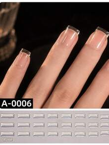 1 miếng dán móng nghệ thuật kiểu French tip trong suốt tàng hình, 6 kiểu dáng, phù hợp để sửa móng và nối móng, decal nghệ thuật móng gel UV - Nhiều màu - Xem 16
