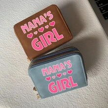 NANA'S GIRL Print Card Holder Lightweight Fashionable Wallet Suitable For Daily Use For Women Double Zipper Mini Wallet Purse Wallet Card Wallet - Multicolor - View 6