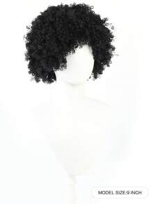 Synthetic Short Curly With Bangs For 9 Inch Afro Kinky Curly Wig Synthetic Hair Wigs For Daily Party Use - Multicolor - View 6