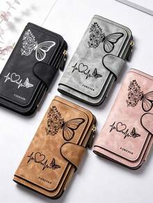 Women's Long Zipper Clutch Wallet With Large Capacity Card Slots, Featuring Exquisite Floral And Butterfly Pattern Design And Stylish Coin Pocket; Perfect Gift For Friends, Family Or Mother For Daily Use, Thanksgiving Or Christmas - Multicolor - View 9