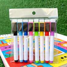 8pcs/16pcs Whiteboard Markers, Erasable Dry Erase Markers With Built-In Eraser, Random Colors, Erasable Colored Board Markers Chalkboard Pens; Suitable For Ceramic, Wood, Glass, Stationery - Whiteboard Marker - View 16
