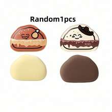 1pc Soft Bouncy Food Print Marshmallow Makeup Sponge, Dry & Wet Dual Use, Non-Absorbent, Quickly Blends Foundation, Clean Makeup Finish, Professional Makeup Tool - Multicolor - View 8