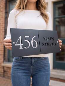 1pc Personalized Custom Double Layer Acrylic Cut Door Number Sign, Laser Cut Double Layer, Housewarming Gift, Daily Use, Door Number Indicator - Multicolor - View 8