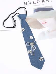 1pc Women's Pearl & Rhinestone Decorated Tie, Exquisite Girl Style Accessory For Photography - Multicolor - View 8
