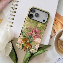 可愛老虎圖案手機殼，適用於 iPhone 18 17 Pro Max 16e 15 Pro 14 Plus 13 12 11，野獸叢林風格保護殼 - 彩色 - 查看 3